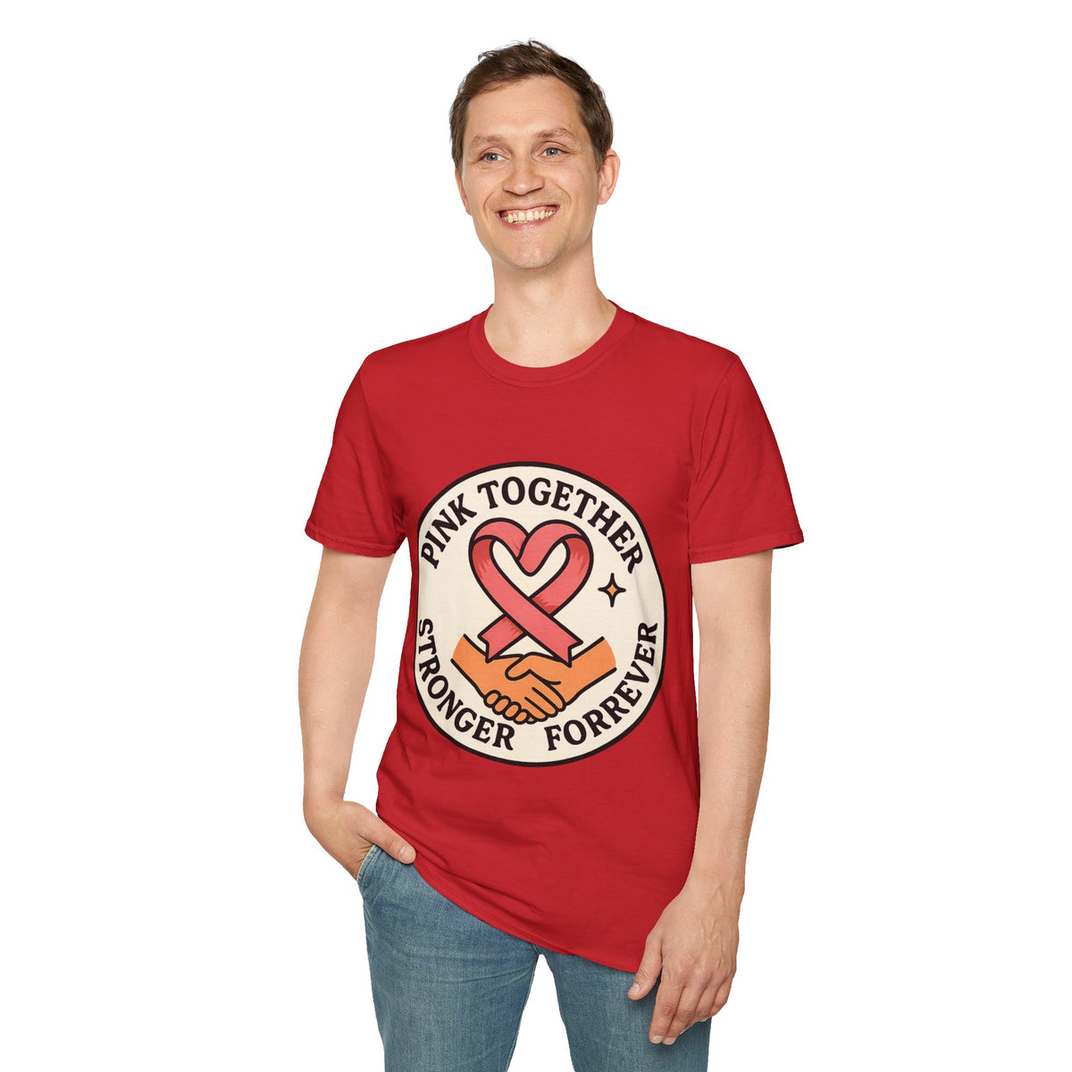Pink Together Stronger Forever Shield Badge T-Shirt, Breast Cancer Heart Ribbon Tee - Trending Now - September 2026