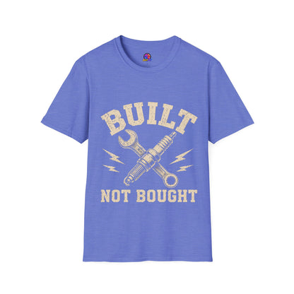 Built Not Bought T-Shirt — Mechanic Wrench & Spark Plug Vintage Tee