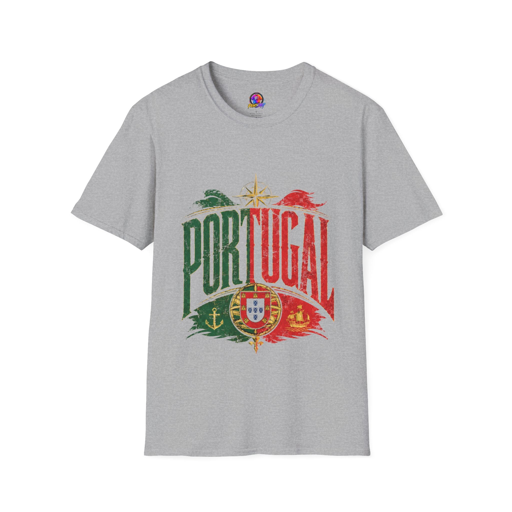 Portugal Vintage Compass T-Shirt — Retro Portuguese Flag Travel Tee