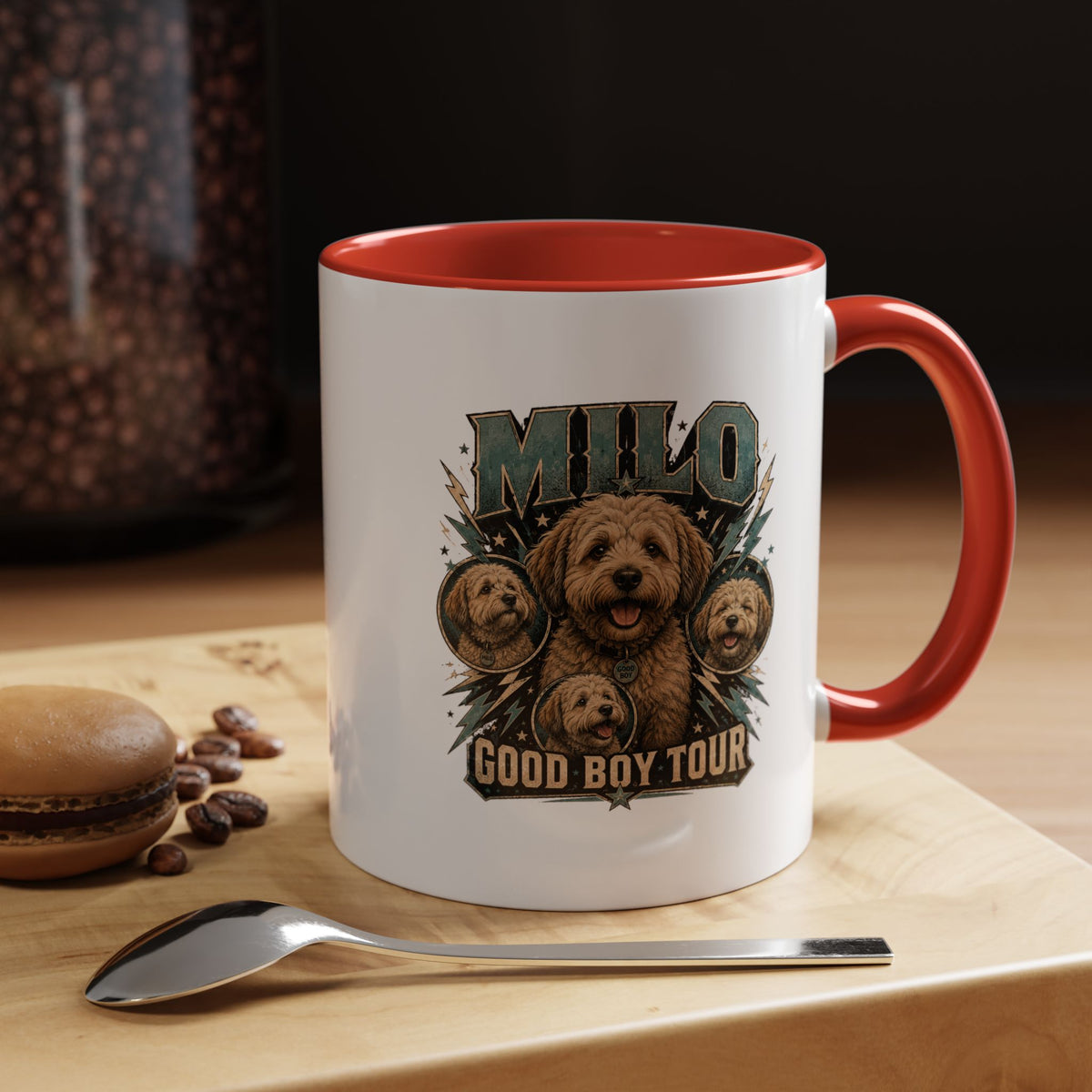 Milo Bailey Dog Dad Mom Milo "Good Boy Tour" Accent Coffee Mug – Personalized Dog Lover Gift