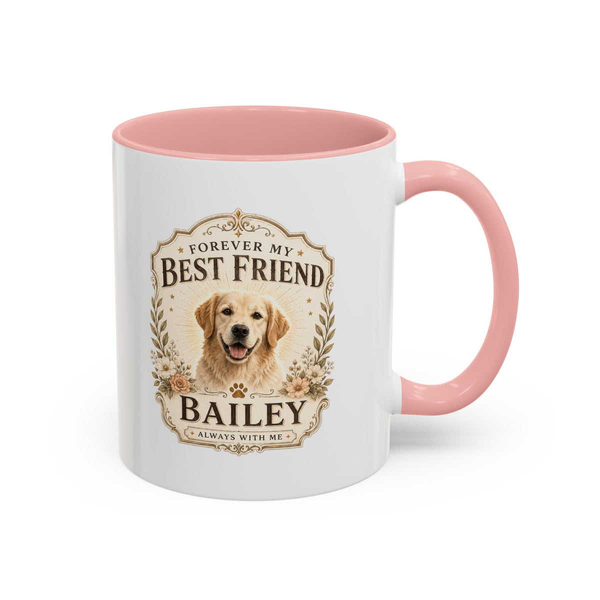 Milo Bailey Dog Dad Mom Forever My Best Friend Dog Coffee Mug — Personalized Pet Name Accent Mug