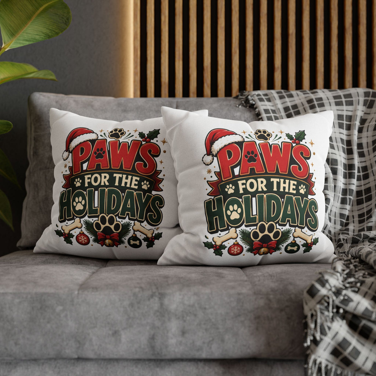 Christmas Paws For The Holidays Pillowcase