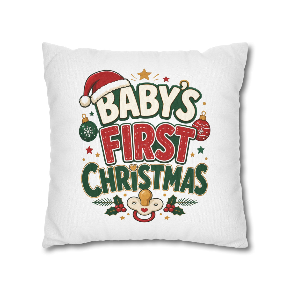 Baby's First Christmas Pillowcase — Festive Holiday Nursery Decor