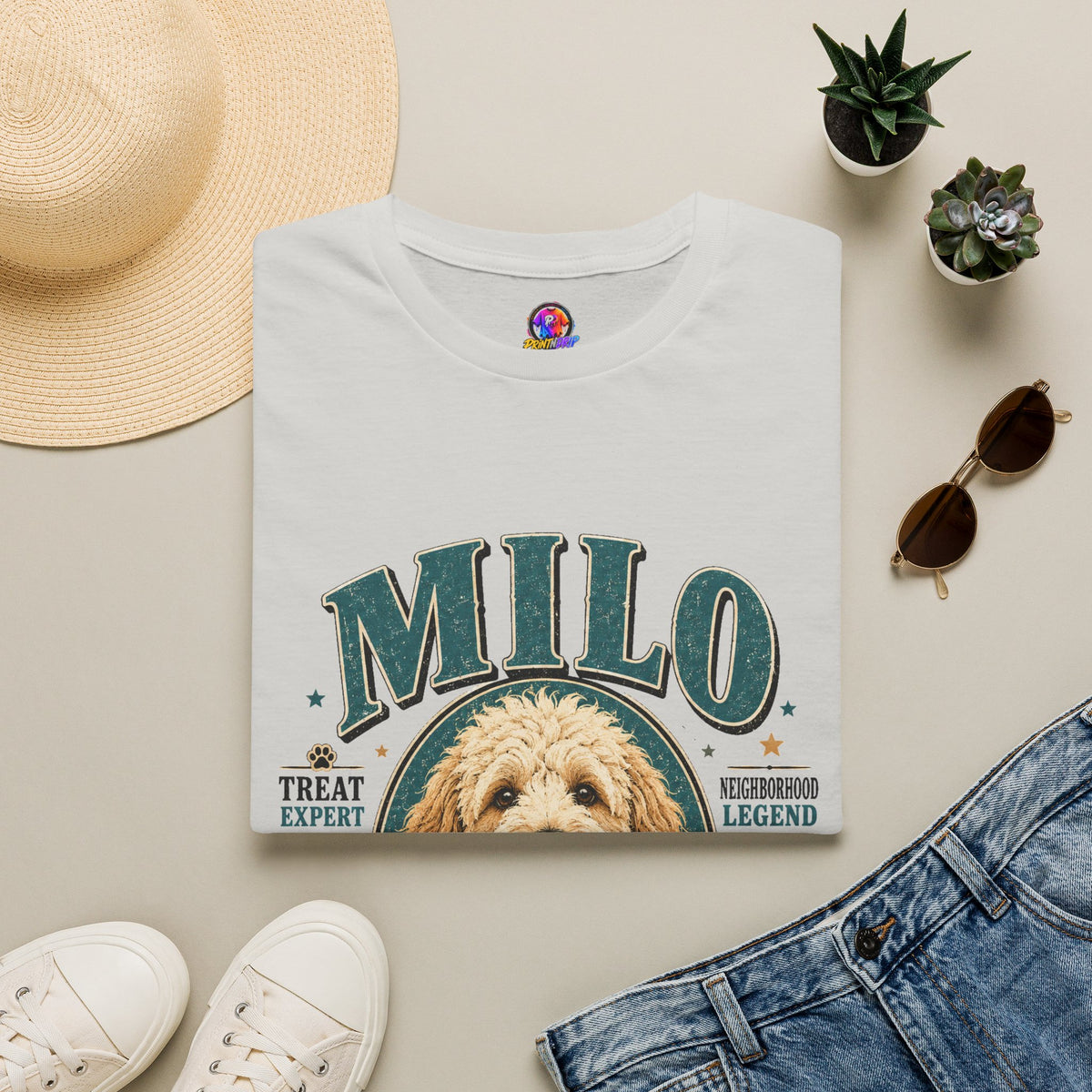 Dog Lover T-Shirt — "MILO" Personalized Pet Portrait Tee