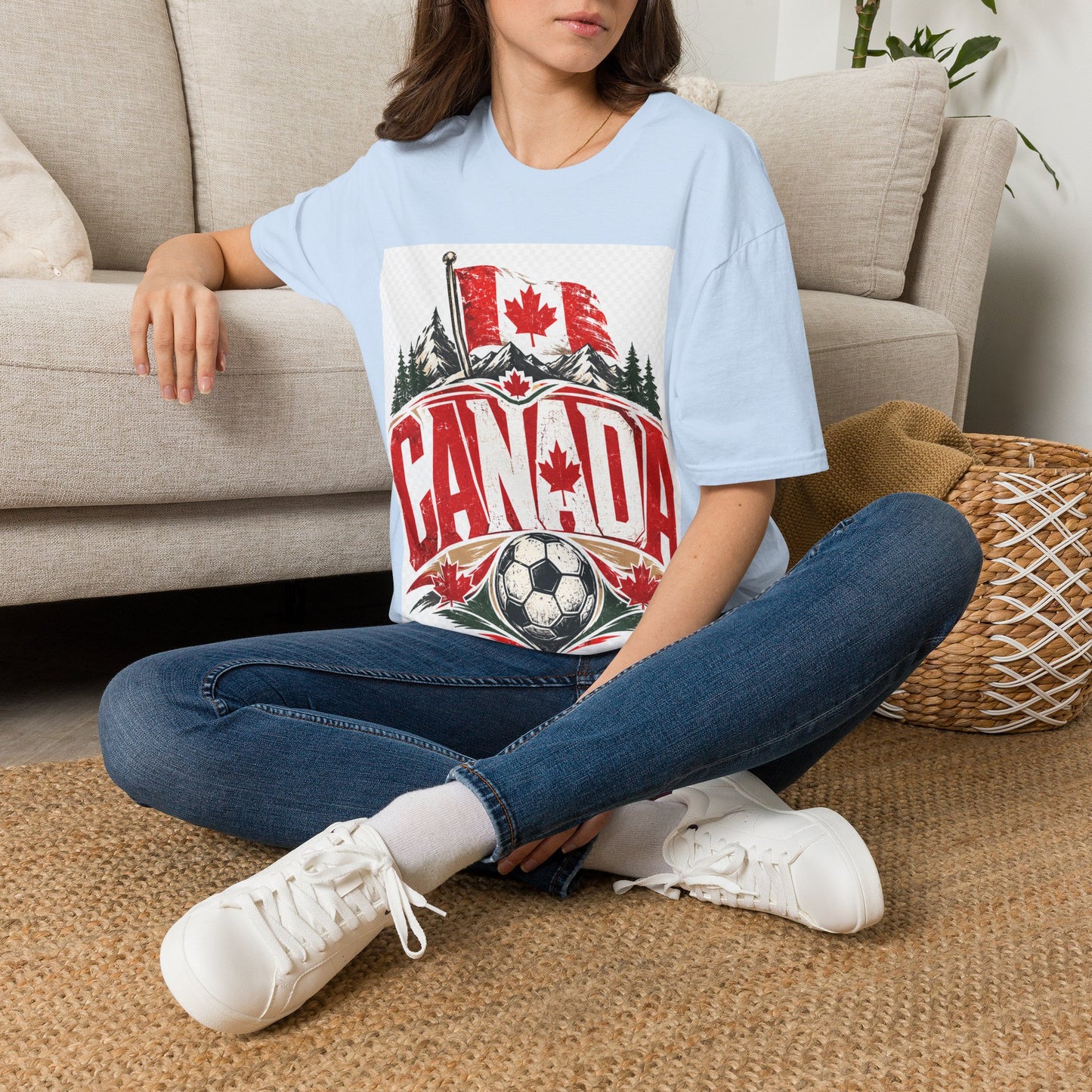 Canada Soccer T‑Shirt — Canadian Flag & Maple Leaf Crest