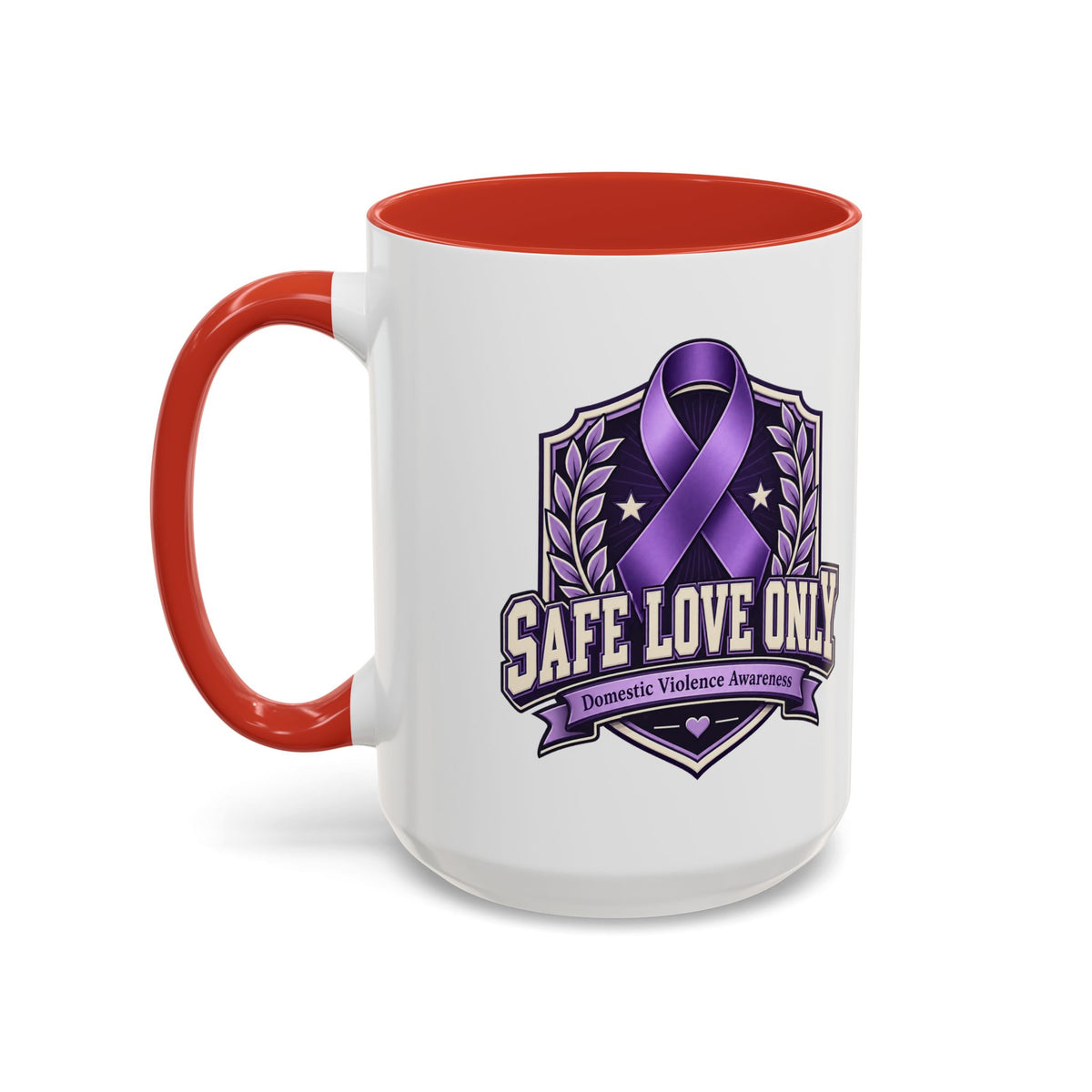 Coffee Mug — "Safe Love Only" Domestic Violence Awareness (Purple Ribbon)