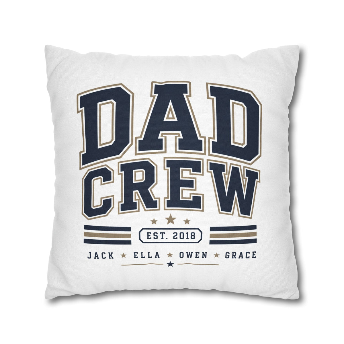 Dad Crew Decorative Pillowcase Milo Bailey Dog Dad Mom – Personalized Family Name Accent