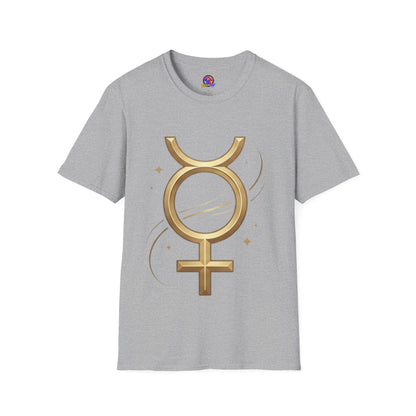 T-Shirt — Gold Mercury Astrology Symbol Tee (Mercury in Taurus)