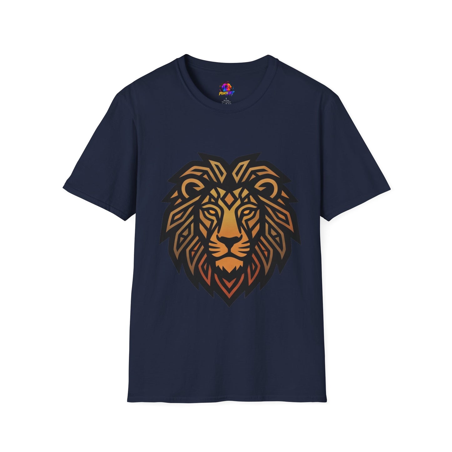 Lion Head T-Shirt — Geometric Tribal Lion Graphic Tee