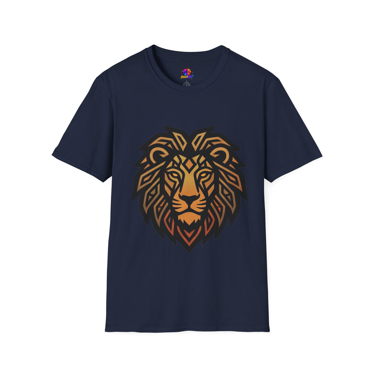 Leo Zodiac Lion Head T-Shirt — Geometric Tribal Lion Graphic Tee