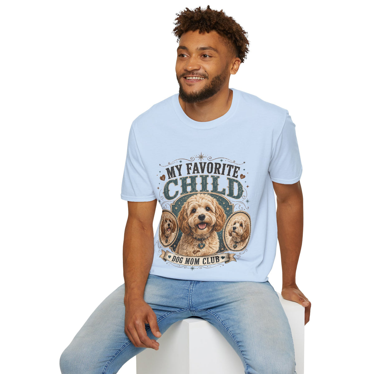 My Favorite Child Dog Mom T-Shirt — Cute Doodle Portrait Pet Lover Tee