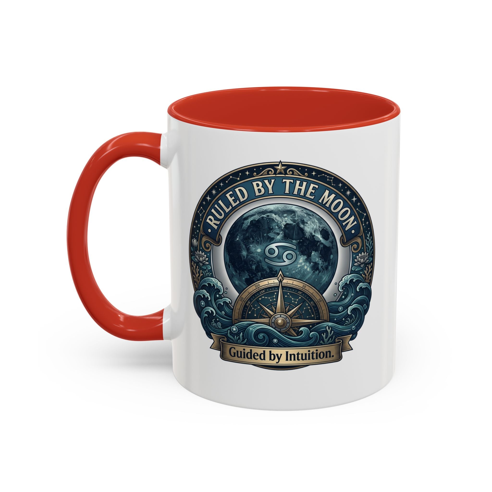 Ruled by the Moon Accent Coffee Mug — Zodiac Cancer Astrology 11/15oz