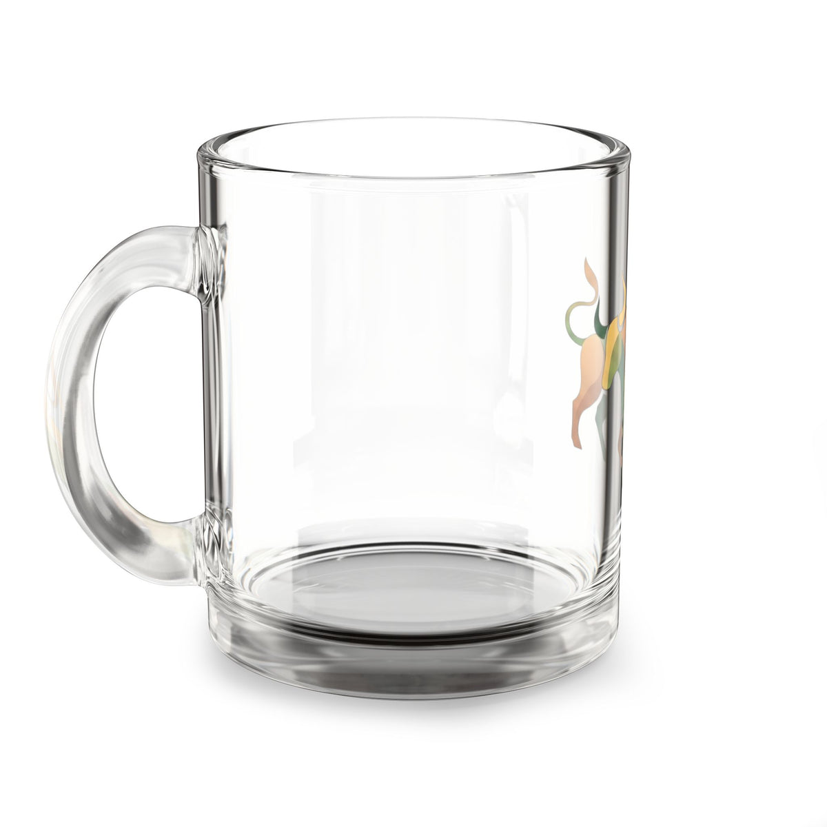 Taurus Zodiac Glass Mug Bull Illustration Glass Mug — 10oz Zodiac Taurus Coffee Cup