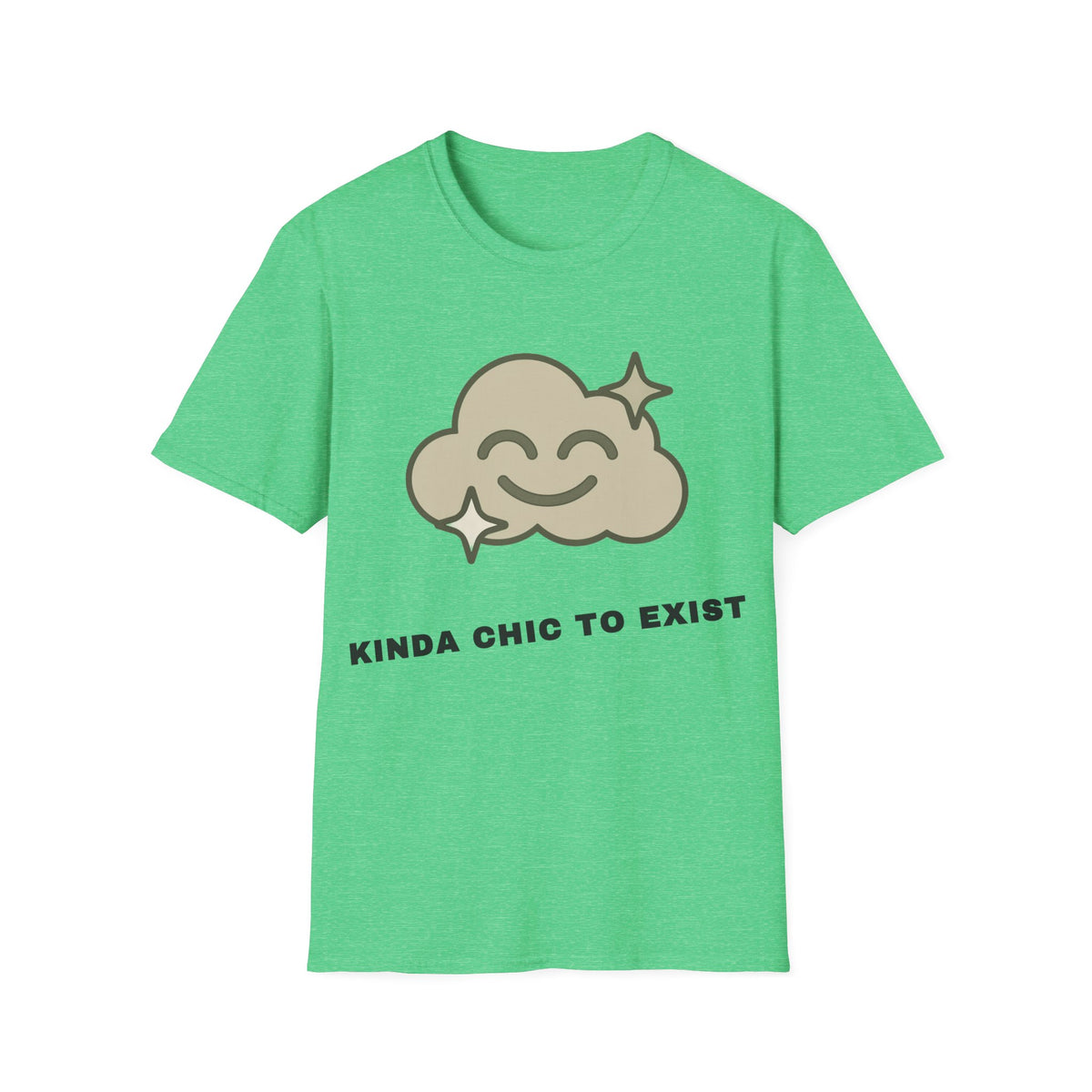 T-Shirt — "Kinda Chic to Exist" Smiling Cloud Graphic Tee - Trending Now - September 2026