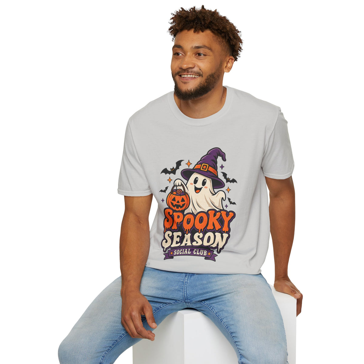 Spooky Season T-Shirt — Cute Ghost Halloween Tee ("Spooky Season Social Club")