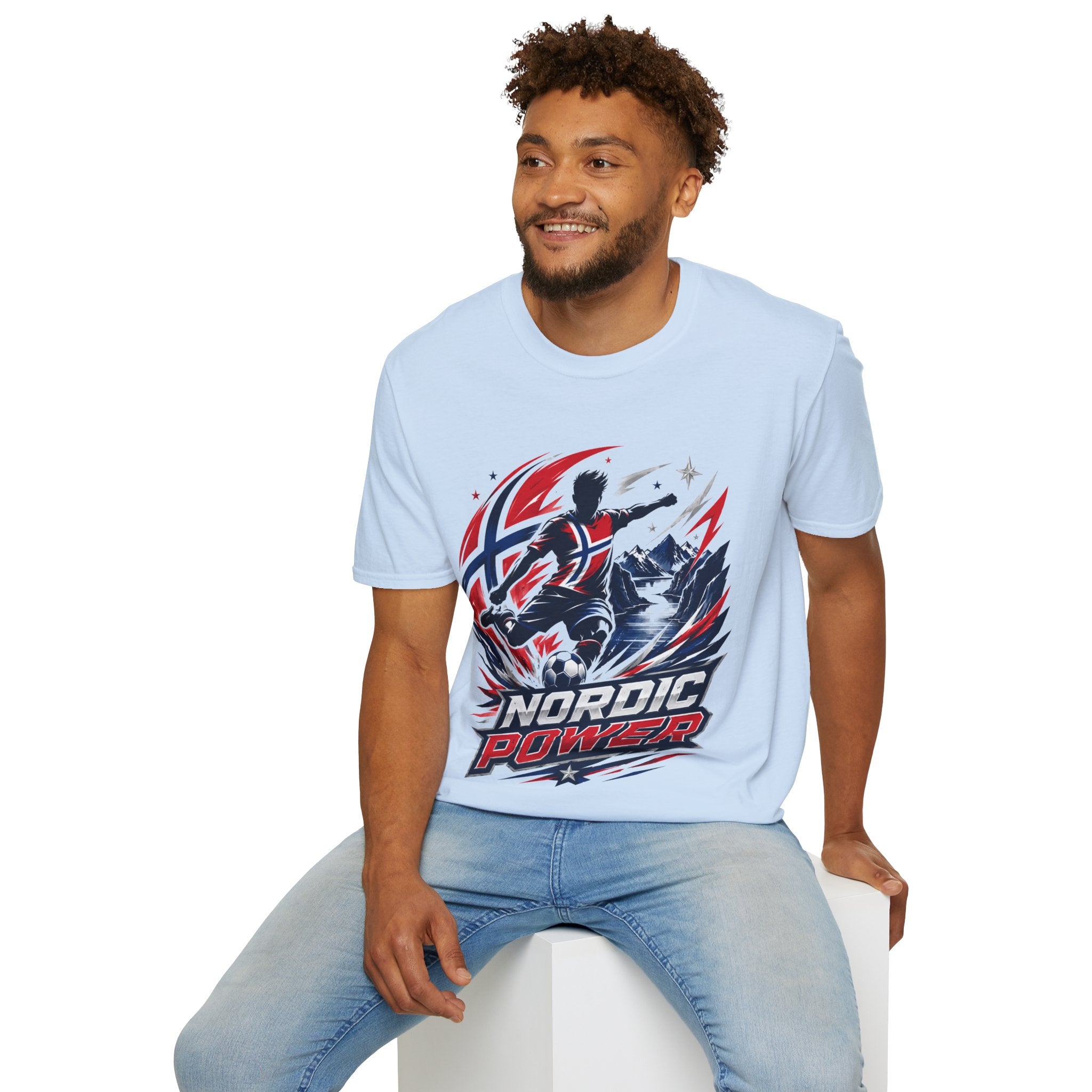 Norway Nordic Power T-Shirt — Viking Flag Silhouette Graphic Tee