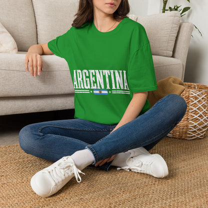 Argentina Graphic T-Shirt — Retro Flag Stripe Football Soccer Tee