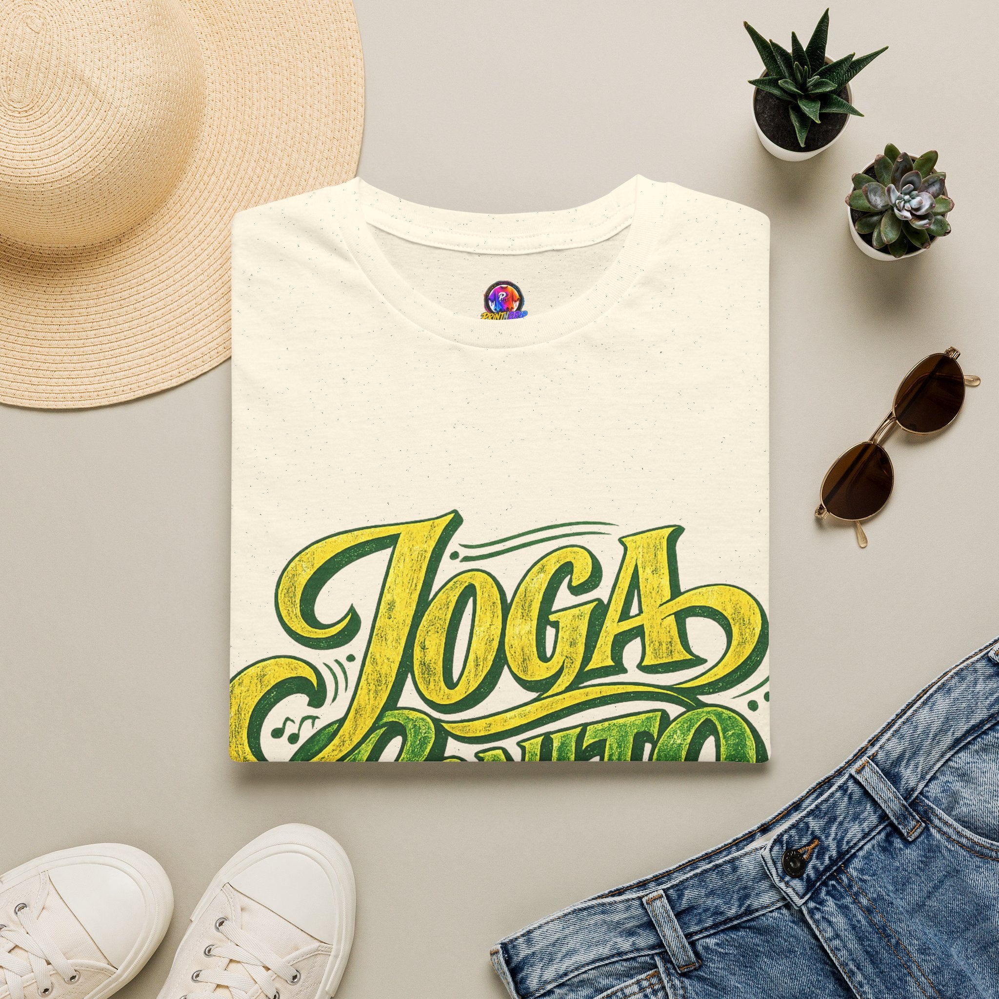 Brazil T-Shirt — 'Joga Bonito' Vintage Soccer Script Tee