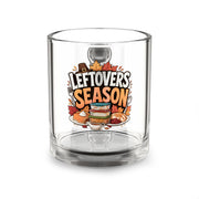 Glass Mug — "Leftovers Season" Thanksgiving Coffee & Hot Cocoa Mug