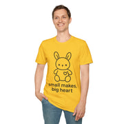 "Small Makes, Big Heart" Cute Amigurumi Bunny Tee - Crafting Crochet Yarn Lover White T-Shirt - Trending Now - September 2026