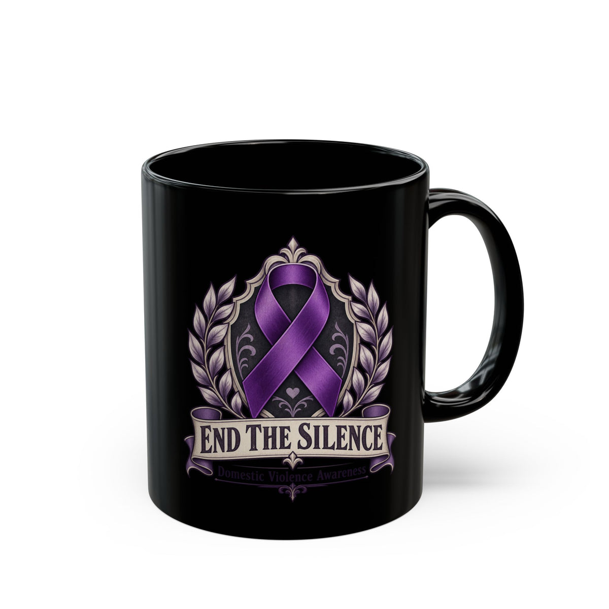 End the Silence Purple Domestic Violence Awareness Ribbon Mug