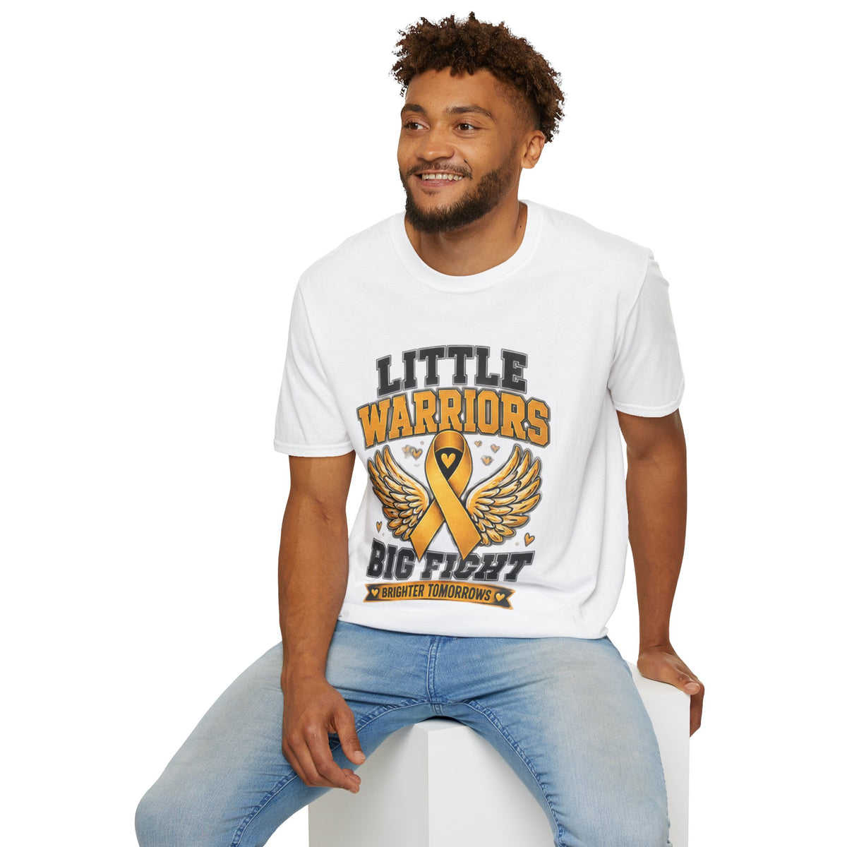 Kids T-Shirt — "Little Warriors Big Fight" Childhood Cancer Awareness Tee