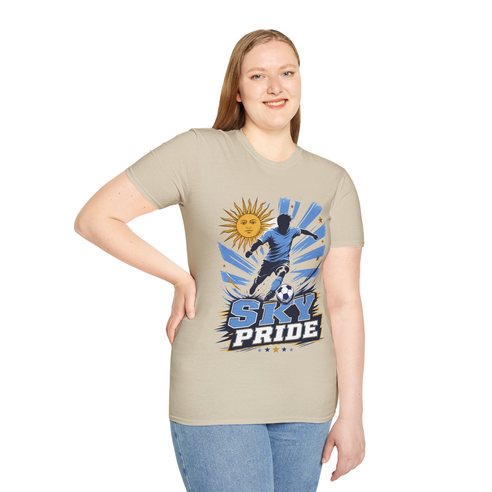 Uruguay Soccer Sky Pride T-Shirt — Argentina Sun Football Graphic Tee