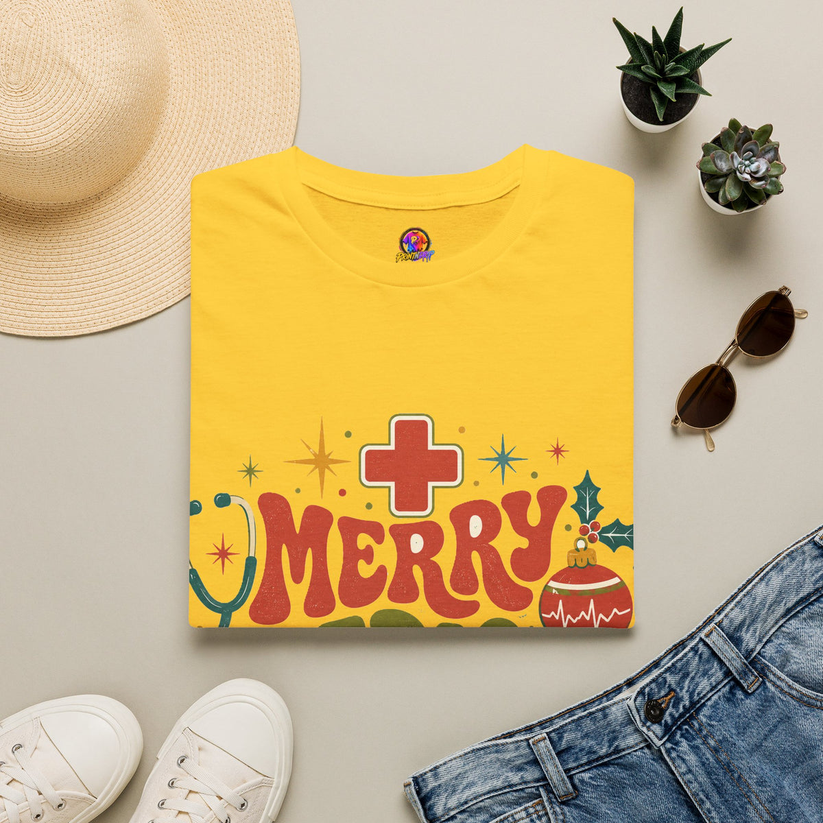 Merry Medical Mood T-Shirt — Christmas Nurse & Healthcare Holiday Tee