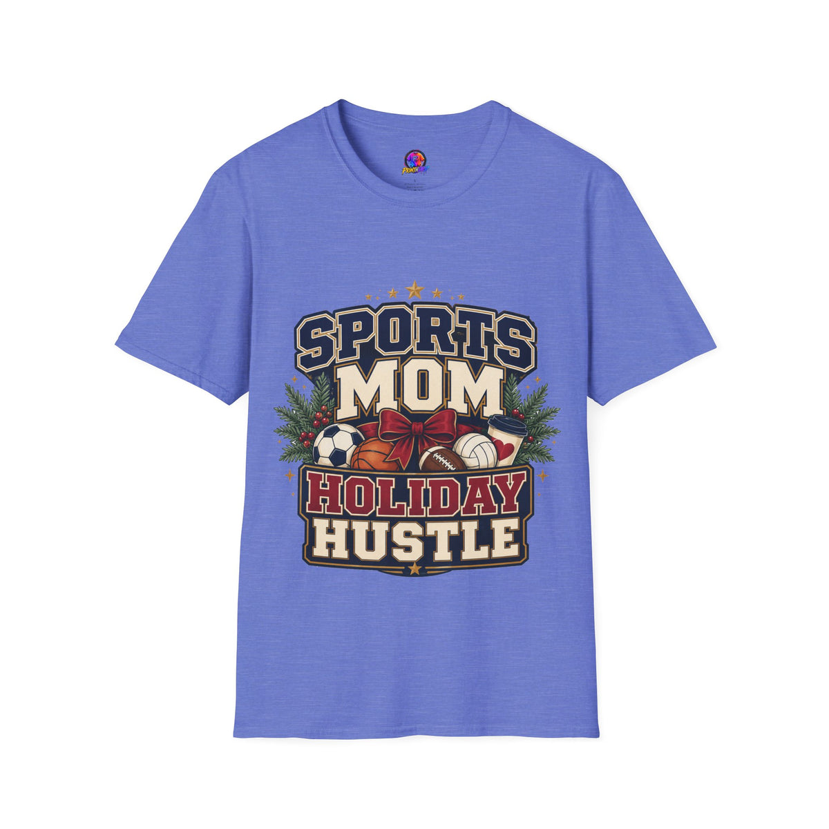 Sports Mom T‑Shirt — "Holiday Hustle" Athletic Mom Tee
