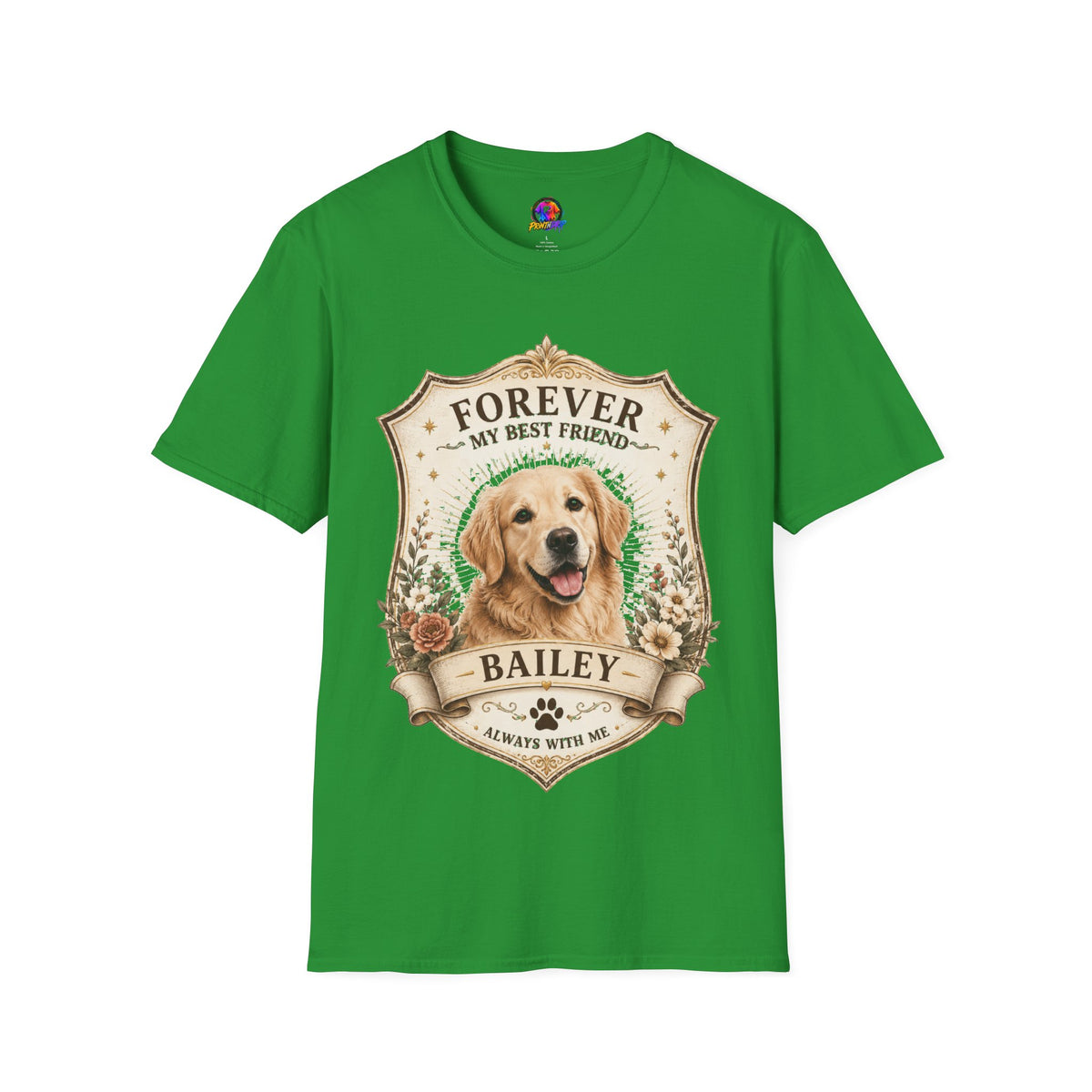 Dog Memorial T-Shirt — "Forever My Best Friend" Personalized Golden Retriever Tribute