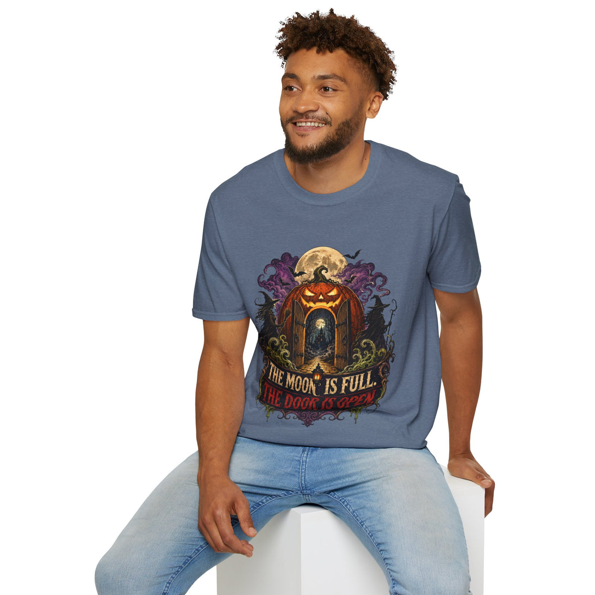 Halloween The Moon Is Full Unisex Softstyle T-Shirt