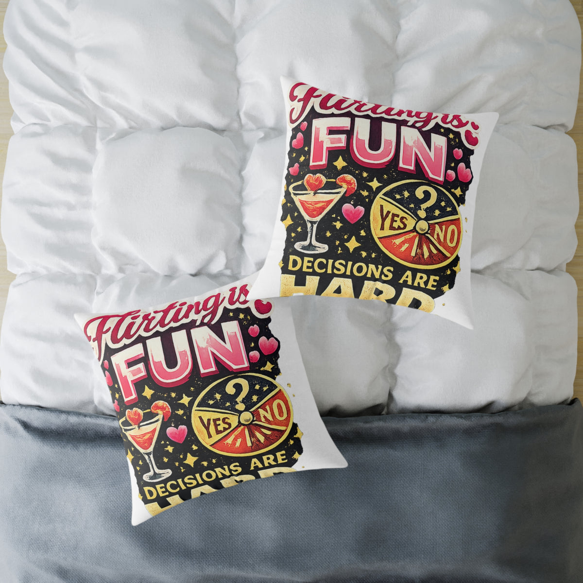 Libra Zodiac Flirting Is Fun Square Poly Canvas Pillow