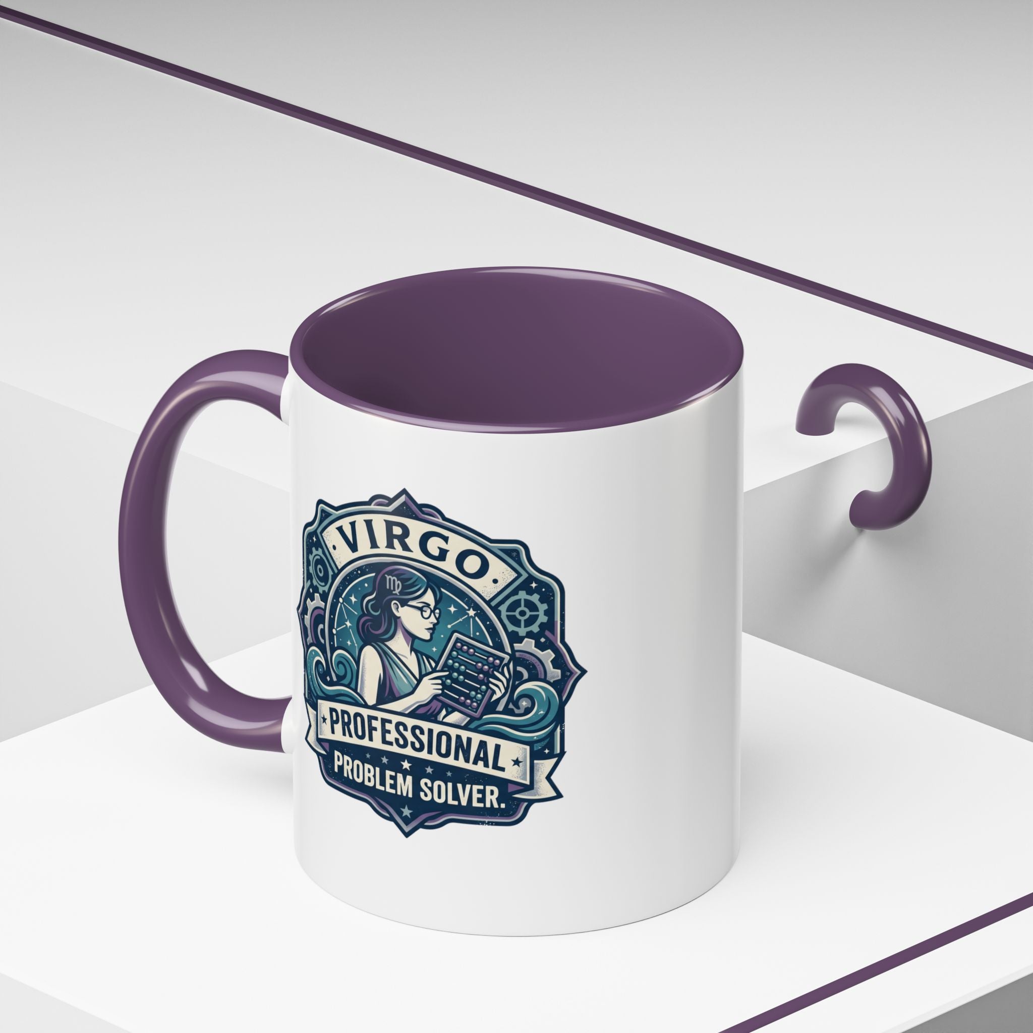 Virgo 'Professional Problem Solver' Accent Coffee Mug — Zodiac Astrology Gift