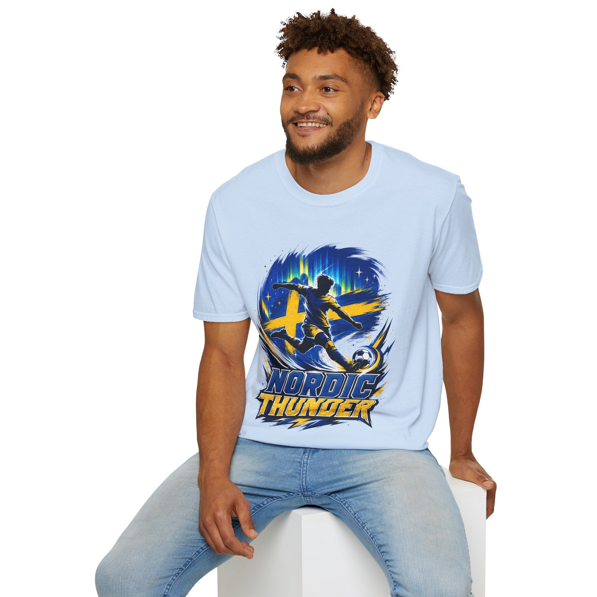 Sweden Nordic Thunder Soccer T-Shirt — Sweden Football Fan Tee