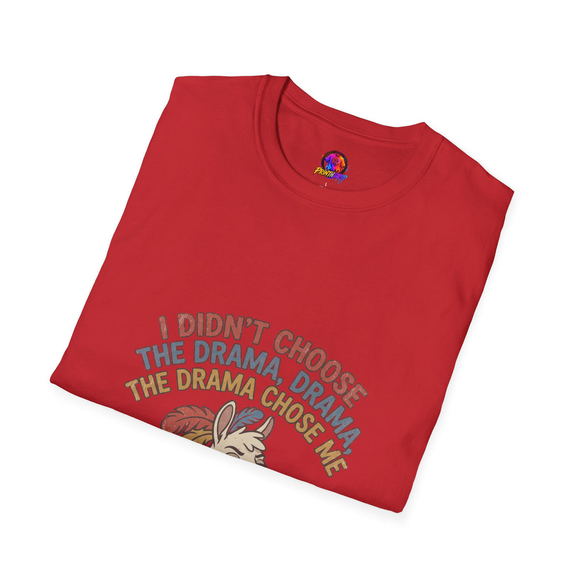 Funny And Witty Llama Drama Graphic T-Shirt — "I Didn’t Choose the Drama" Retro Design