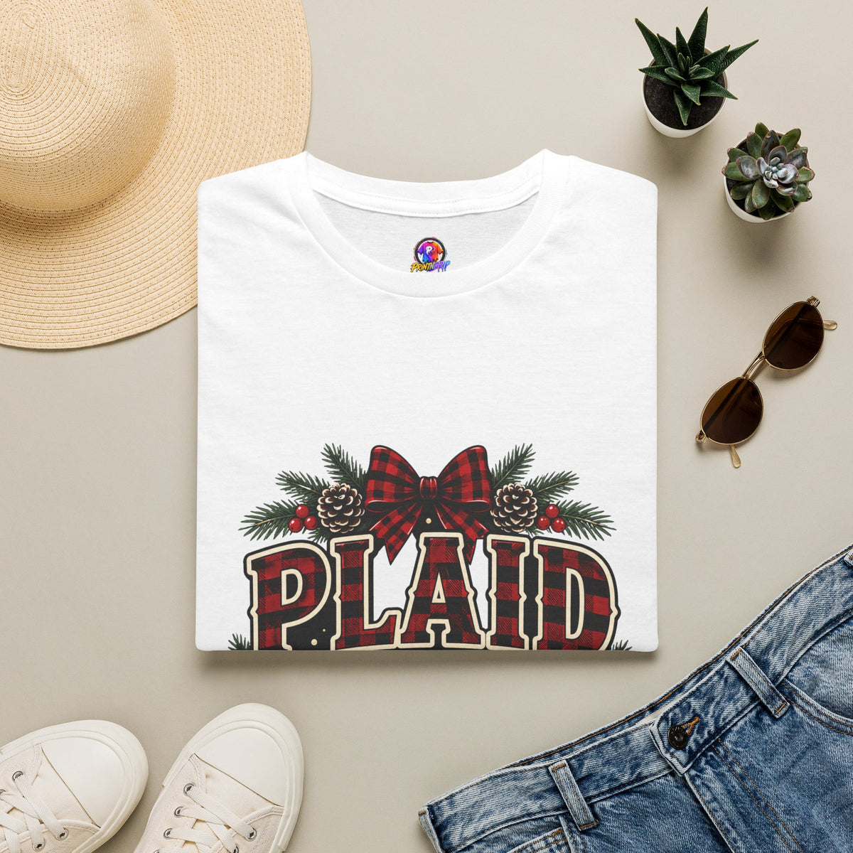 Plaid and Merry Christmas T-Shirt