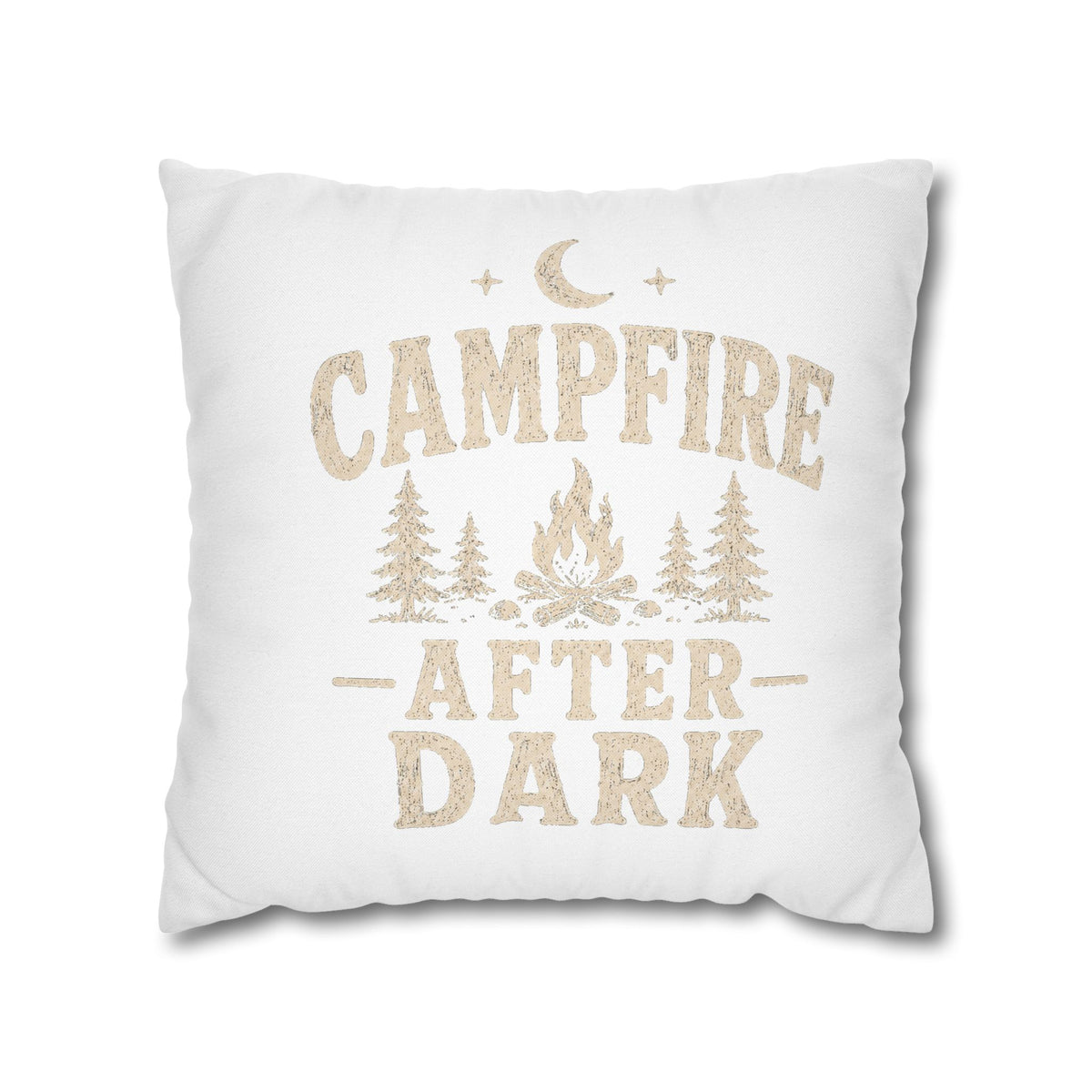 Campfire After Dark Decorative Pillowcase  Milo Bailey Dog Dad Mom— Rustic Camping Throw Pillow Cover