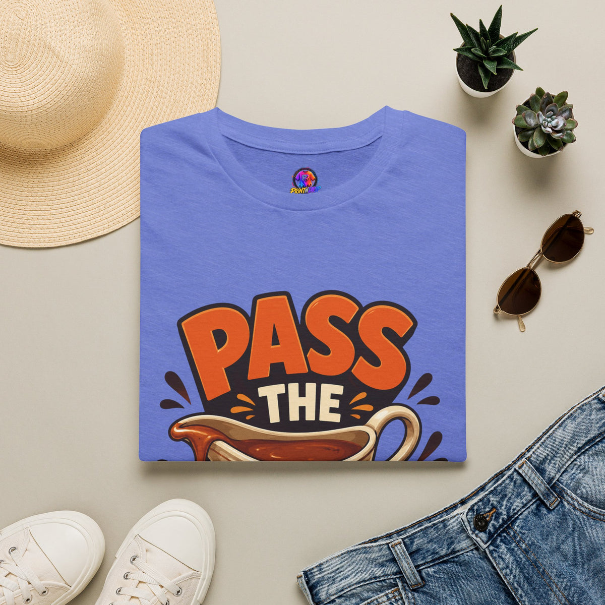 Thanksgiving T-Shirt Pass the Gravy T-Shirt — Funny Thanksgiving Turkey Dinner Tee