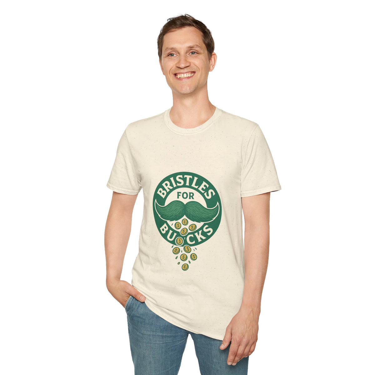 Bristles for Bucks T‑Shirt — Vintage Green Charity Donation Logo Tee - Trending Now - October 2026