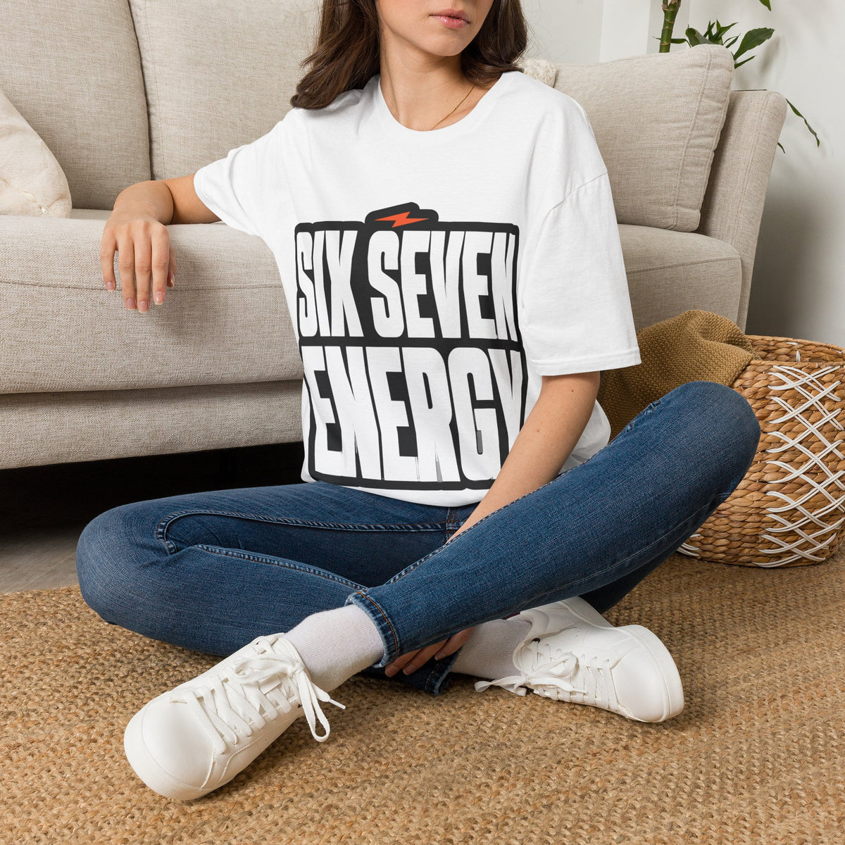 Six Seven Energy Retro Badge Tee - Bold Lightning Slogan Graphic T-Shirt - Trending Now - September 2026