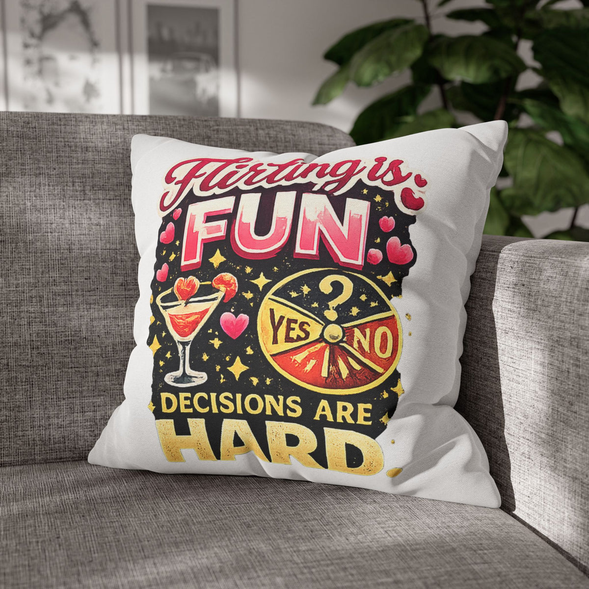 Libra Zodiac Flirting Is Fun Spun Polyester Square Pillowcase