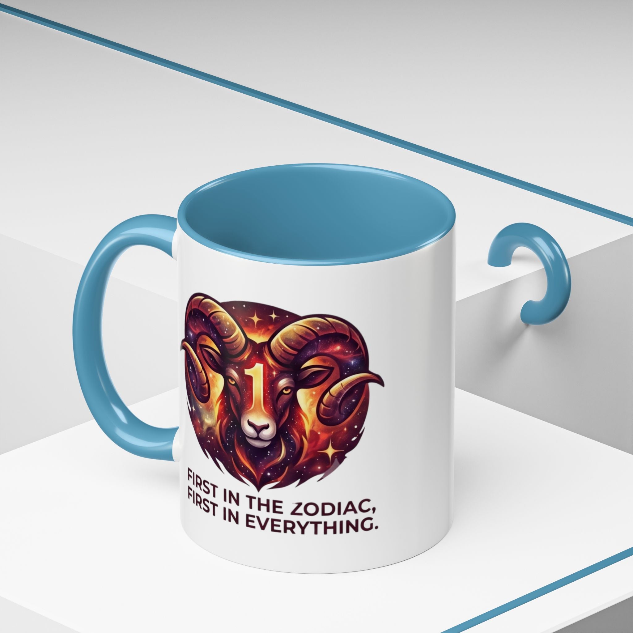 Aries Zodiac Coffee Mug — "First in the Zodiac, First in Everything" Accent Mug