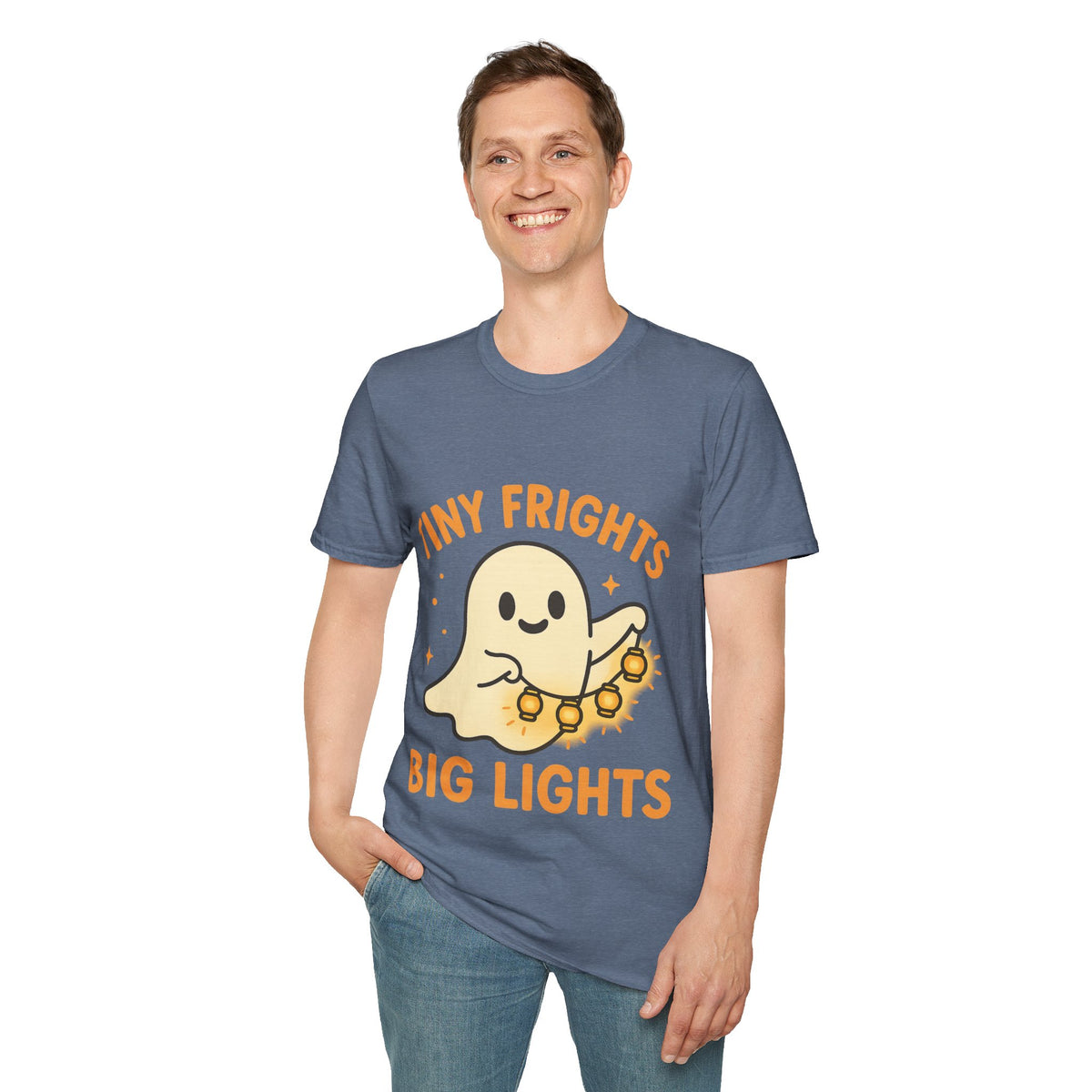"Tiny Frights Big Lights" Cute Ghost Tee | Spooky Season Halloween T-Shirt - Trending Now - September 2026