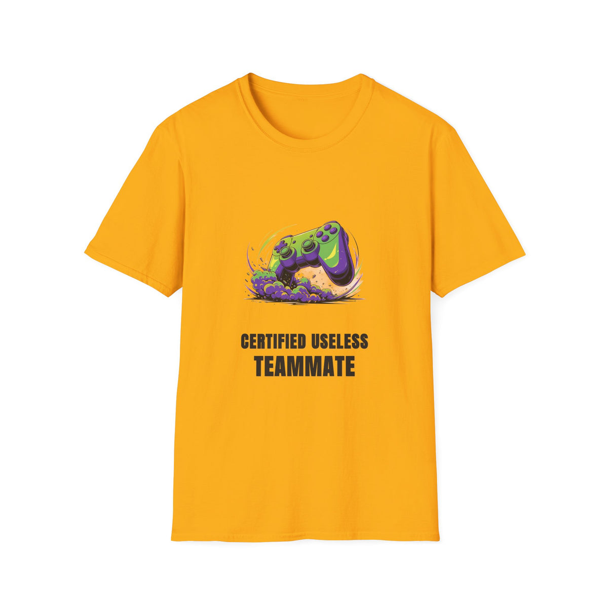 Gaming T-Shirt — "Certified Useless Teammate" Controller Graphic - Trending Now - August 2026