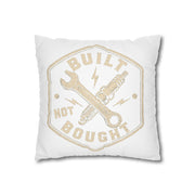 Built Not Bought Decorative Pillowcase –Milo Bailey Dog Dad Mom  Mechanic Wrench & Spark Plug Accent Cushion Cover