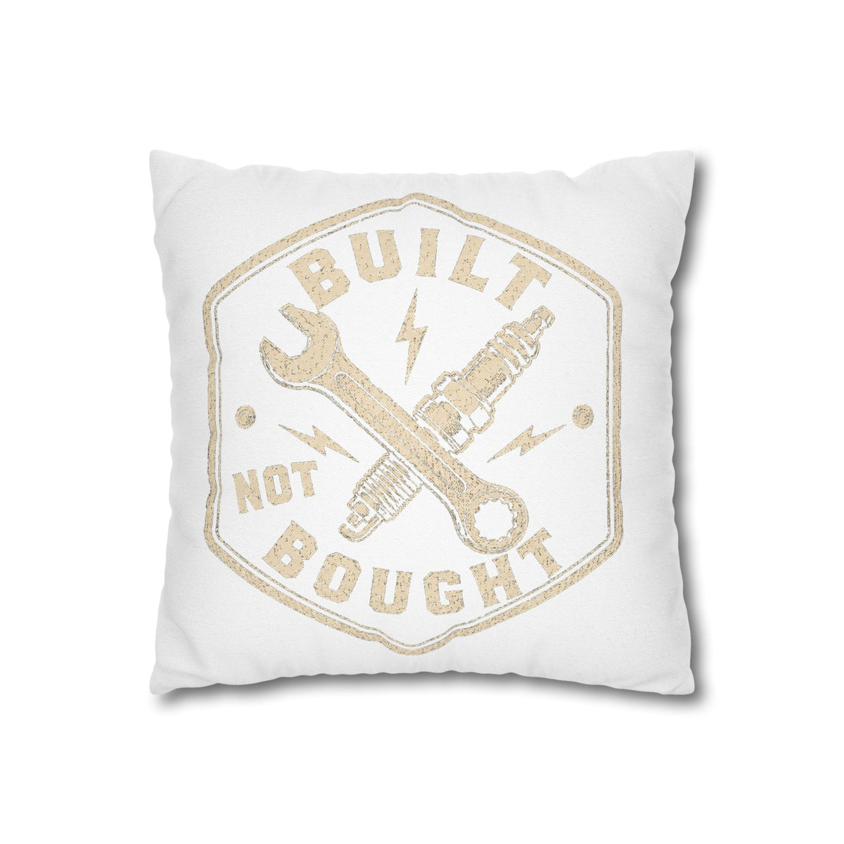 Built Not Bought Decorative Pillowcase –Milo Bailey Dog Dad Mom  Mechanic Wrench & Spark Plug Accent Cushion Cover
