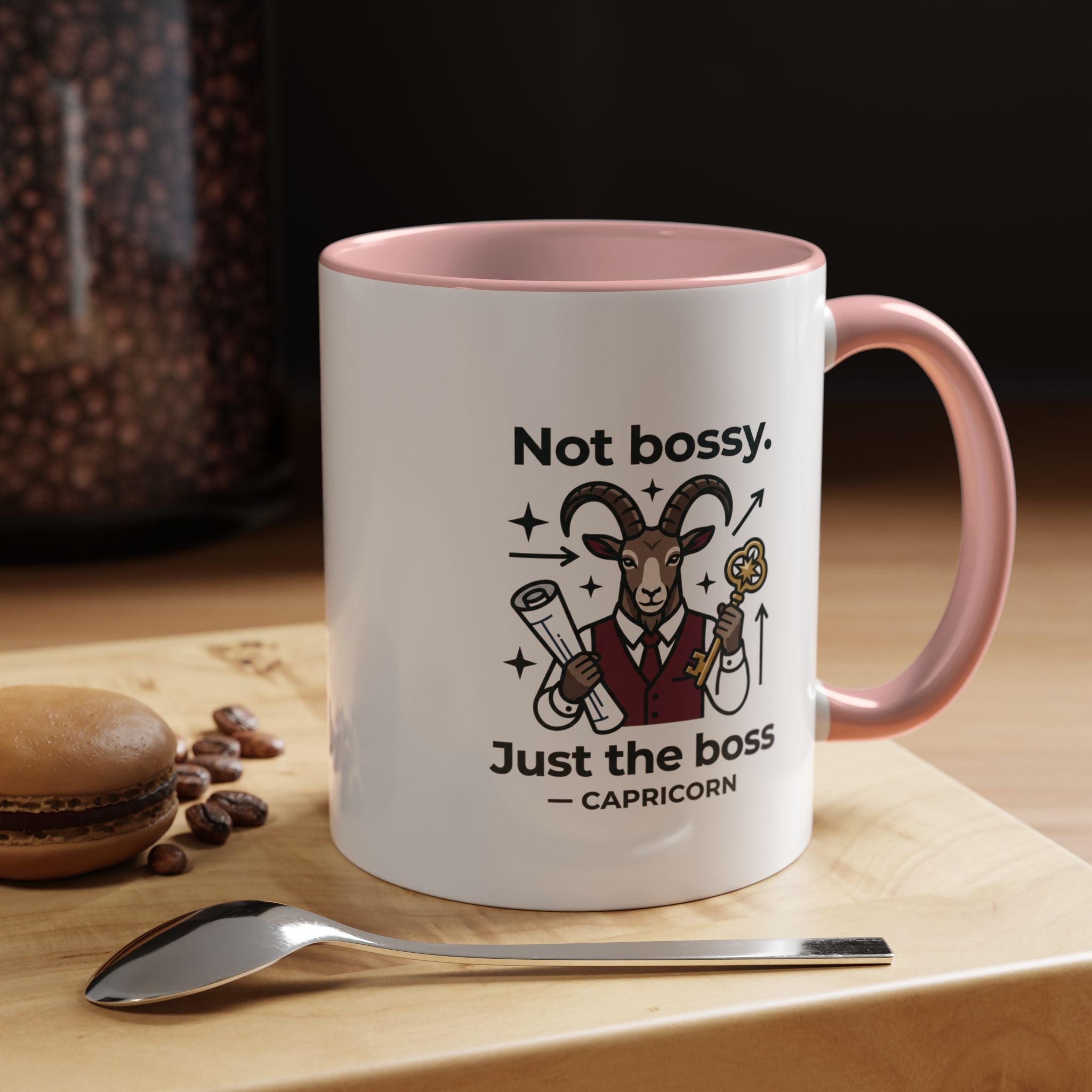 Capricorn Coffee Mug — "Not Bossy, Just the Boss" Zodiac Accent Mug (11/15oz)