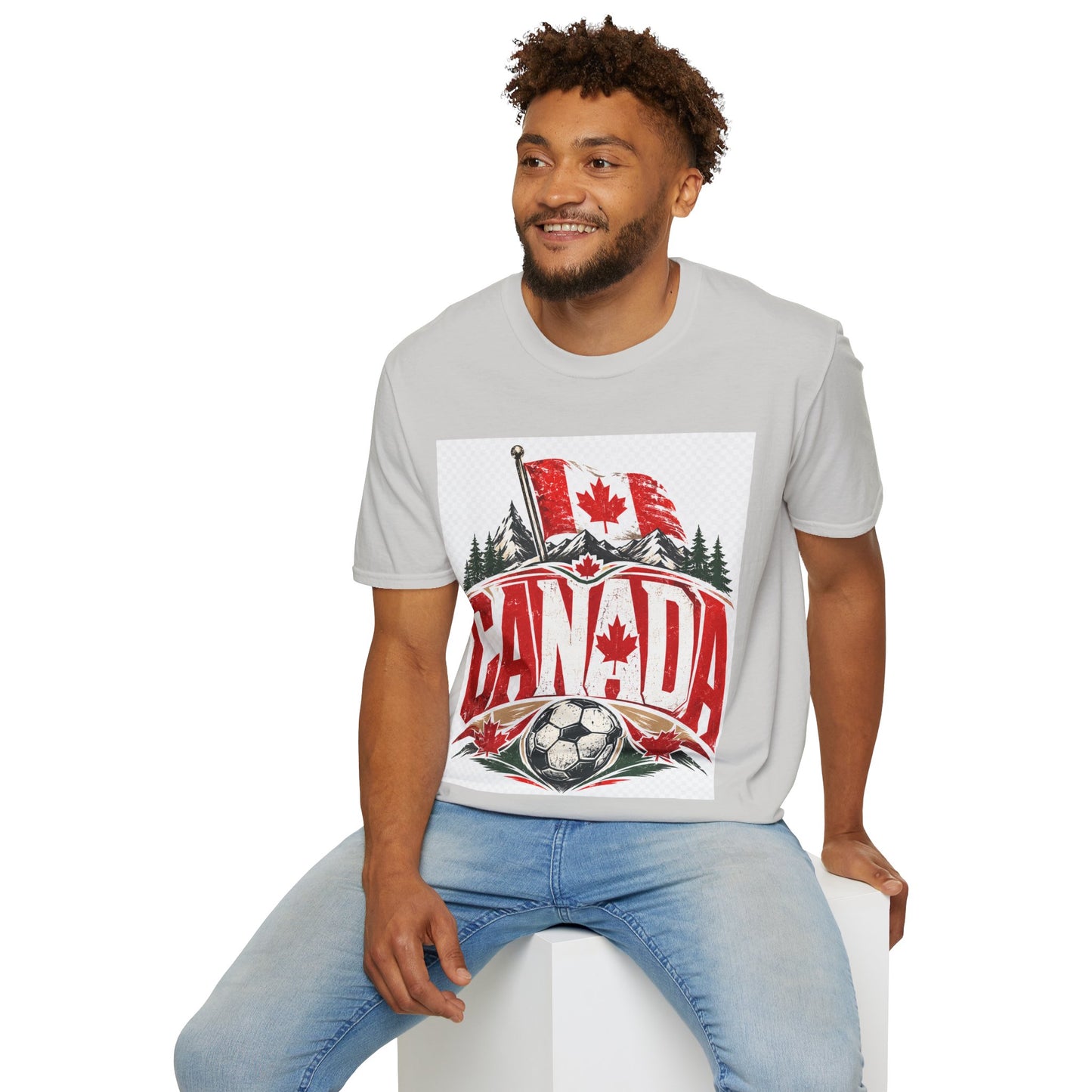 Canada Soccer T‑Shirt — Canadian Flag & Maple Leaf Crest