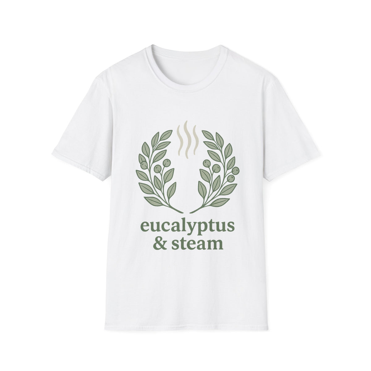 Eucalyptus And Steam Botanical Wreath T-Shirt, Minimalist Shower Spa Self Care Tee - Trending Now - September 2026