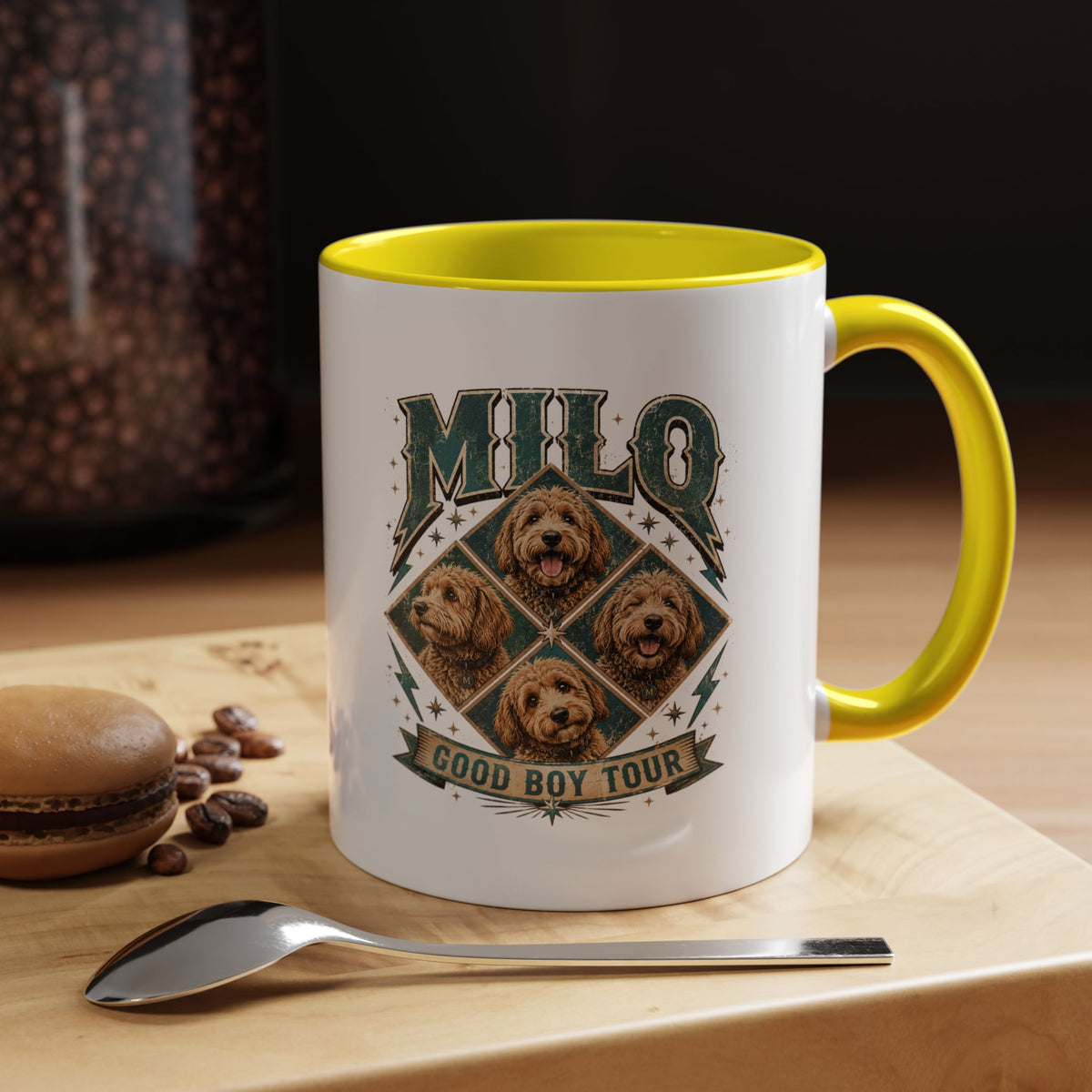 Milo Bailey Dog Dad Mom Good Boy Tour Accent Coffee Mug – Milo Dog Portraits